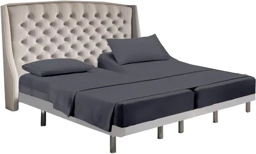 Vista 23 de Cottingon Juego de sábanas de 5 piezas tamaño King dividido para camas dobles ajustables, sábanas de microfibra de lujo suave XL para colchón