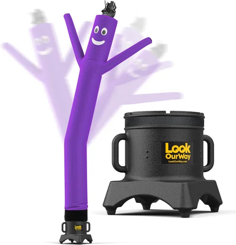 Vista 18 de LookOurWay Air Dancers - Hombre inflable de baile alocado de 7 pies de altura con soplador Sky Dancer - Hombre bailando publicitario inflable negro