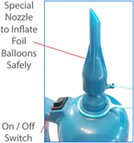 Vista 4 de PMU: Professional High Speed Dual Electric Balloon Air Inflator Pump 120- Volt (1/pkg) Pkg/1