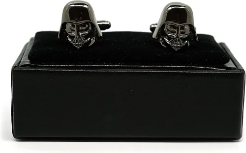 Vista 3 de Teri's Boutique Gemelos de Star Wars Darth Vader Head Gris Oscuro Gunmetal Gemelos con Caja para Hombre