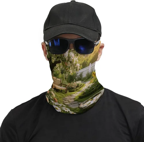 Vista 3 de Bauerngarten Face Scarf Cover Ear Loop Hole,Outdoors Face Mask for Women Men Sports Yoga Running Hiking Ski Snowboard,Cooling Neck Shield Scarf