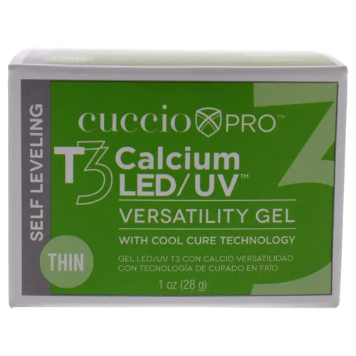 Vista 5 de Cuccio Pro T3 Gel de versatilidad Cool Cure LED/UV, gel autonivelante con calcio, increíblemente flexible, fuerte adherencia, acabado de alto