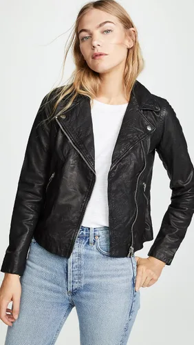 Vista 2 de Madewell Chaqueta de moto de cuero lavado para mujer