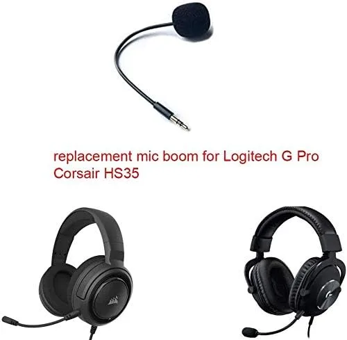 Vista 2 de Micrófono de repuesto para micrófono compatible con Logitech G Pro G433 Corsair HS35 HS45 Xbox One PS4 Nintendo Switch Computadora PC Mac Gaming