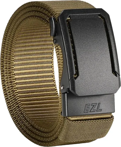 Vista 10 de EZL Ratchet Tactical Belt for Men, 1.5" Nylon Web Duty Belt with Automatic Slide Buckle, Adjustable Trim to Fit