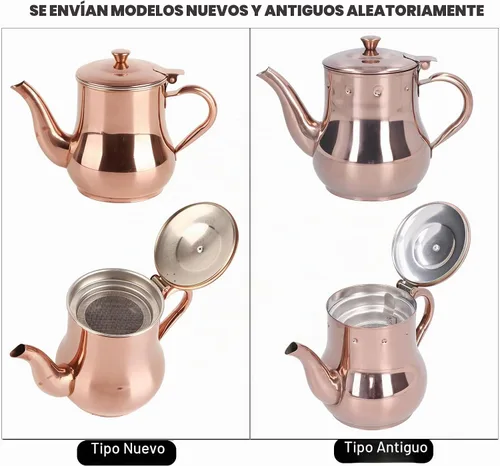 Vista 5 de OUKENS Tetera de acero inoxidable, 16.9 fl oz de oro rosa, moderna tetera de cuello de cisne para verter, cafetera con infusor extraíble