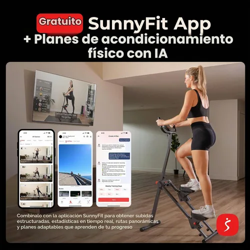 Vista 3 de Sunny Health & Fitness Stair Stepper & Climber Exercise Equipment for Home Workout, Compact Cardio Training Machine