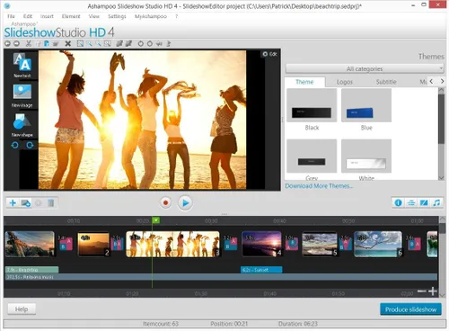 Vista 2 de Slideshow Studio for Windows 11, 10, 8.1, 7 - Turn your wedding, birthday and vacation photos into beautiful videos with music, transitions and
