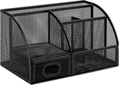 Vista 7 de Amazon Basics Soporte para bolígrafos y organizador de escritorio, almacenamiento de organizador de oficina, negro, 9.25 x 4.53 x 3.94 pulgadas