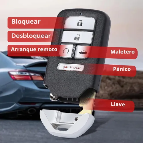 Vista 2 de Llave de entrada sin llave inteligente de proximidad remota de 5 botones 433Mhz Transmitor de control para Honda Accord 2018 2019 2020 2021 2022