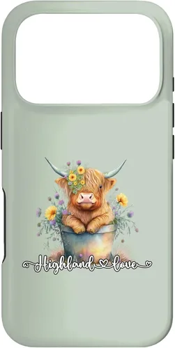 Vista 30 de Lindo bebé Highland vaca ternero amor primavera pastel novedad caso para iPhone 16