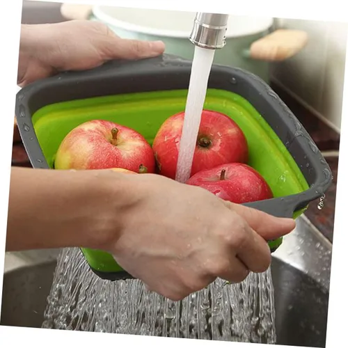 Vista 9 de Colador de frutas y verduras, pasta para escurrir, sobre el fregadero, colador de verduras, colador plegable, colador de frutas, contador de bayas