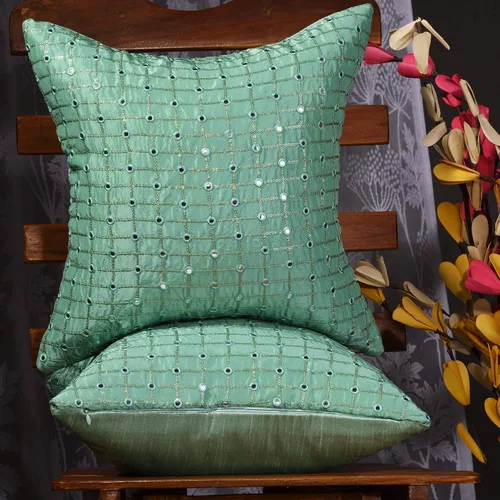 Vista 19 de Juego de 2 almohadas decorativas negras de 12 x 12 pulgadas, fundas de almohada pequeñas de seda para sofá, funda de cojín bordada con lentejuelas