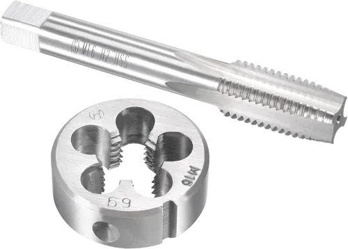 Vista 15 de uxcell M13 x 0.039 in Juego de llaves métricas y troqueles, rosca de máquina con troquel de roscado redondo, kit de grifo y troquelado