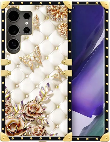 Vista 209 de Funda compatible con Samsung Galaxy S10 4G, TPU suave de lujo y parte trasera de policarbonato duro para niñas y mujeres, funda protectora a prueba