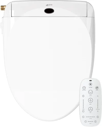 Vista 11 de LEIVI Asiento de inodoro eléctrico con control remoto inalámbrico y panel lateral, múltiples modos de pulverización, asiento con calefacción