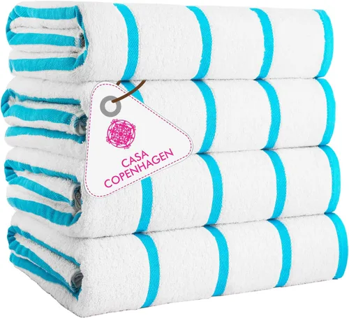 Vista 37 de CASA COPENHAGEN Bella - Juego de toallas de 6 piezas, color gris a rayas, 21.16 oz/m², 2 toallas de baño, 2 toallas de mano y 2 toallas pequeñas