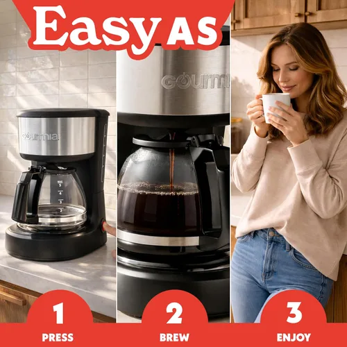 Vista 12 de Gourmia - Cafetera de goteo con capacidad para 5 tazas, jarra de vidrio