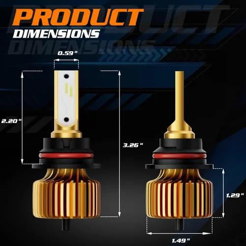 Vista 2 de M-AUTO Bombillas LED 9007 para faros delanteros, luz LED HB5 6000LM por juego 6500K blanco frío, instalación Plug and Play, paquete de 2