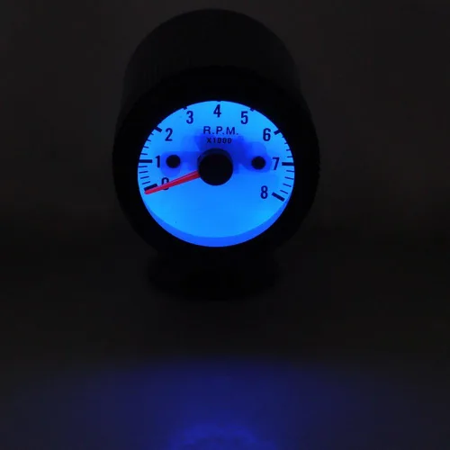 Vista 3 de Etopars Coche Motor Vehículo Negro Cara 2 "2.047 in Puntero Tacómetro Tacómetro Medidor Medidor Luz LED