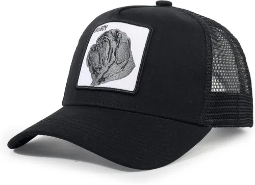 Vista 10 de Gorra de camionero para hombre con animal, gorra ajustable con cierre de presión, gorra de béisbol bordada, malla transpirable, parche cuadrado