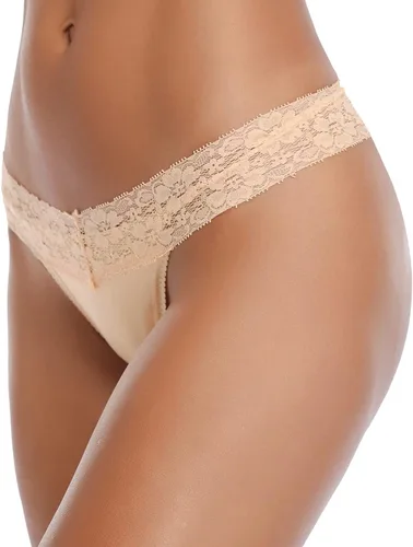 Vista 2 de ANNYISON Tangas para mujer, con espalda en T, cintura baja, transparentes, de algodón, sin costuras, con encaje para mujer