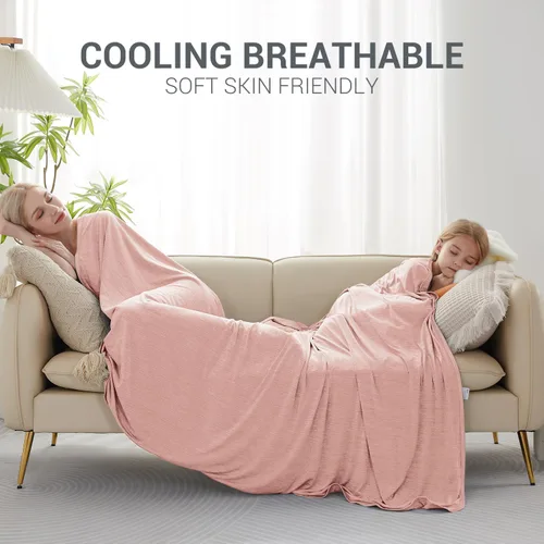 Vista 73 de Marchpower - Manta de enfriamiento para niños que duermen con calor, manta de lana fresca Arc-Chill con diseño de doble cara, fibra de enfriamiento