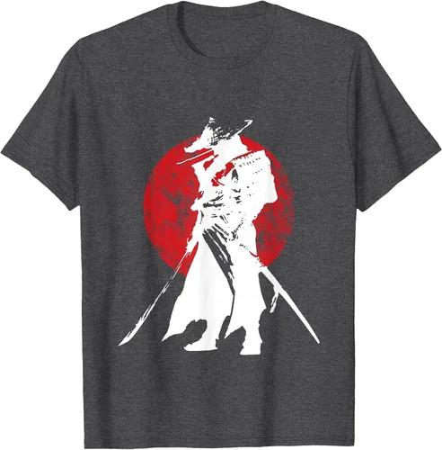 Vista 38 de Vintage Japanese Samurai Retro Bushido Warrior Japan Sword T-Shirt Asphalt Grey