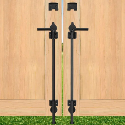 Vista 12 de Perno de Caña de 12 Pulgadas para Puerta, Varilla de Caída, Herraje Resistente para Puerta, Pestillo de Suelo para Cercas de Madera, Tope