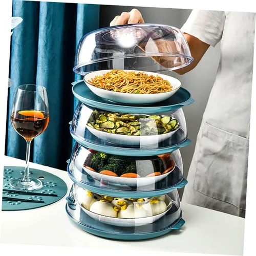 Vista 5 de TIDTALEO Cubierta de tapa de microondas para calentador de alimentos, cubierta de plástico para alimentos, cubierta de placa de alimentos, cubierta