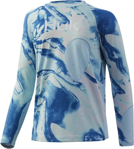 Vista 43 de HUK Camisa unisex de camuflaje Pursuit para niños Camisa de manga larga para niños Sotavento de roble musgoso