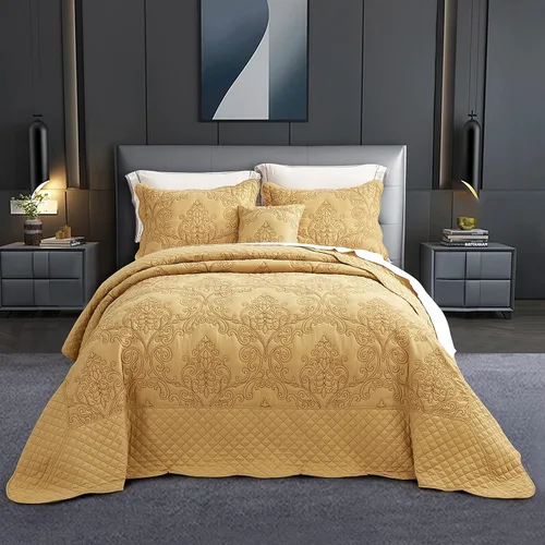 Vista 15 de CHIXIN - Juego de colcha tamaño King/Cal King extragrande, diseño de Navidad, microfibra ligera y suave, 4 piezas
