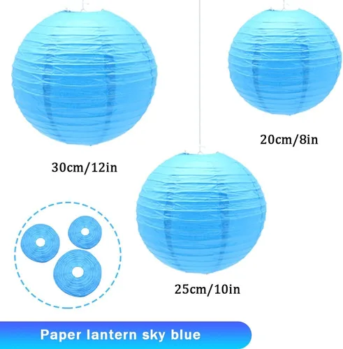 Vista 2 de 6 faroles de papel decorativos redondos colgantes para fiestas, aulas, bodas, Halloween, Navidad, decoración del hogar