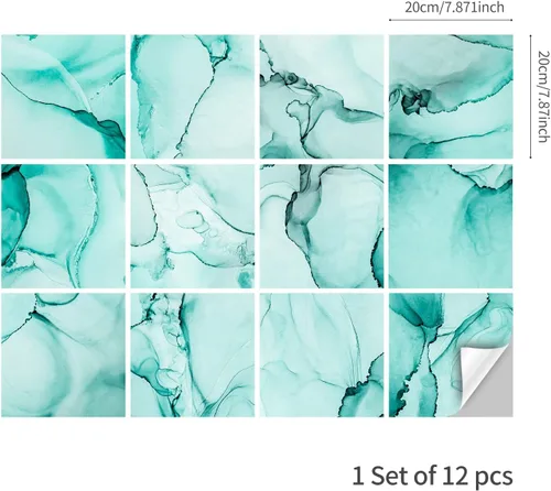 Vista 4 de 12 calcomanías mate para azulejos de pared, despegar y pegar, autoadhesivas, calcomanías de vinilo para azulejos de pared, adhesivo de PVC