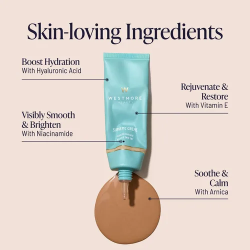 Vista 5 de Westmore Beauty Supreme Creme Skin Tint Foundation, 1N Fair Neutral, 1.7 oz