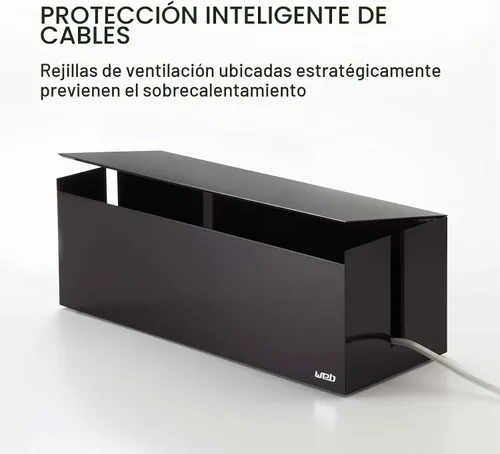 Vista 4 de YAMAZAKI Home Cable Box-Outlet Cable Organizador de almacenamiento, protector de cubierta