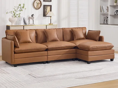 Vista 41 de Sofá modular en forma de nube de 113 pulgadas, sofás de asiento profundo de gran tamaño para sala de estar, sofá modular tapizado de chenilla