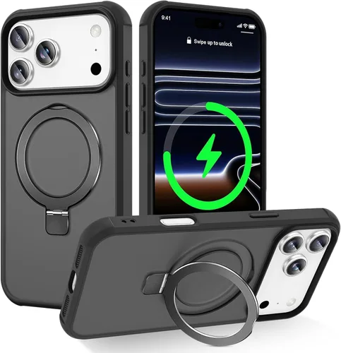 Vista 33 de CHAOFEnG Funda magnética compatible con iPhone 11 con soporte, prueba de caídas de grado militar, compatible con imán, anillo translúcido, parte