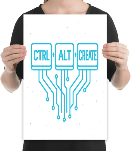 Vista 2 de Tech Circuitry Design Poster - Gloss Paper Finish - Wall Decor for Programmers and Gamers