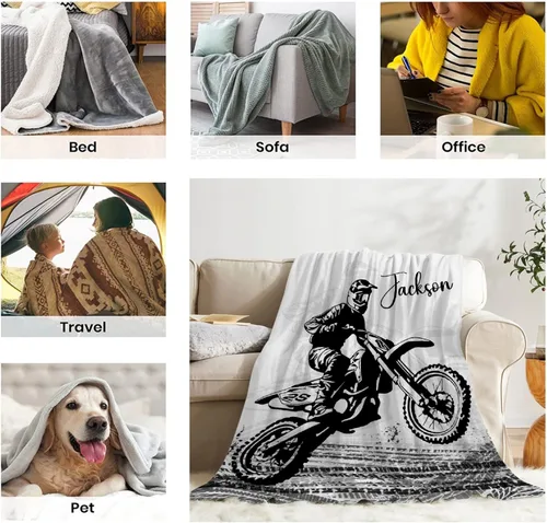Vista 7 de Manta personalizada con nombre – Manta personalizada para niñas, niños, bebés, recién nacidos, niños pequeños, regalo de cumpleaños, tamaño infantil