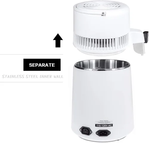 Vista 6 de Máquina pura del destilador del agua 4L, purificador casero del agua de 750W 304 del destilador del agua del acero inoxidable purificador del agua