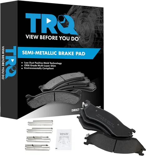 Vista 27 de TRQ Pastillas de freno delanteras semi metálicas compatibles con Ford Expedition 2018-2021 F-150 2018-2020 Lincoln Navigator 2018-2022