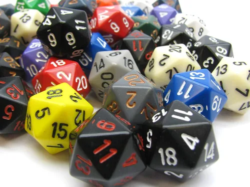 Vista 3 de DND - Juego de dados Chessex D&D de 0.630 in, juego de dados poliédricos de plástico opaco surtidos, dados de mazmorras y dragones, incluye 50 dados