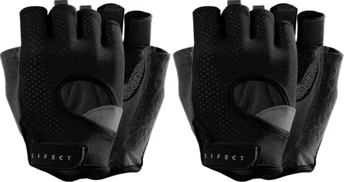 Vista 10 de LIFECT Freedom - Guantes de entrenamiento para levantamiento de pesas que cubre los nudillos, guantes cortos sin dedos con dorso curvo abierto