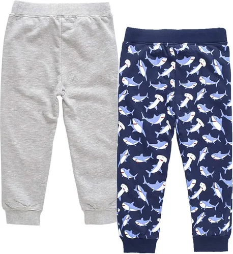 Vista 5 de HZXVic Pantalones deportivos para bebés y niños con cordón elástico en la cintura y pantalones deportivos de dinosaurio para niños