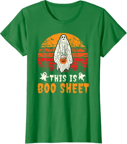Vista 30 de Funny This Is Boo Sheet Spooky Ghost Halloween - Camiseta de disfraz de juego de palabras, Negro, S