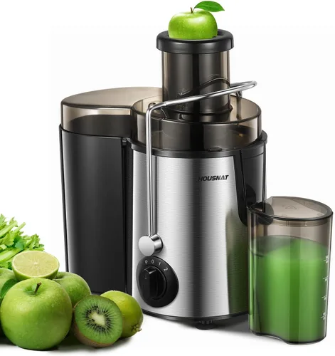 Vista 9 de Máquinas de exprimir, exprimidor HOUSNAT para frutas y verduras enteras con ajuste de 3 velocidades, versión mejorada con motor de 400 W