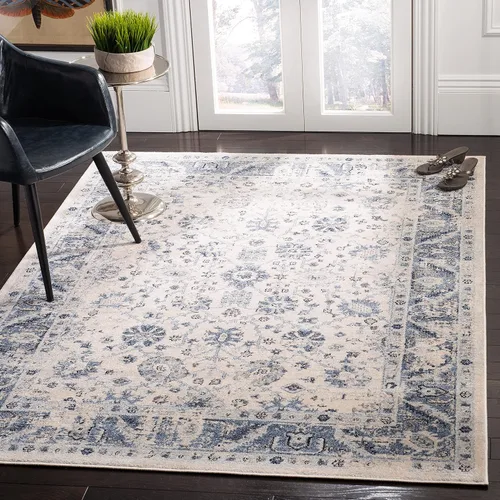 Vista 6 de SAFAVIEH Colección Charleston Alfombra de Acento - 2 pies x 5 pies, Gris & Gris Oscuro, Diseño Oriental con Efecto Desgastado, No Desprende Pelusa