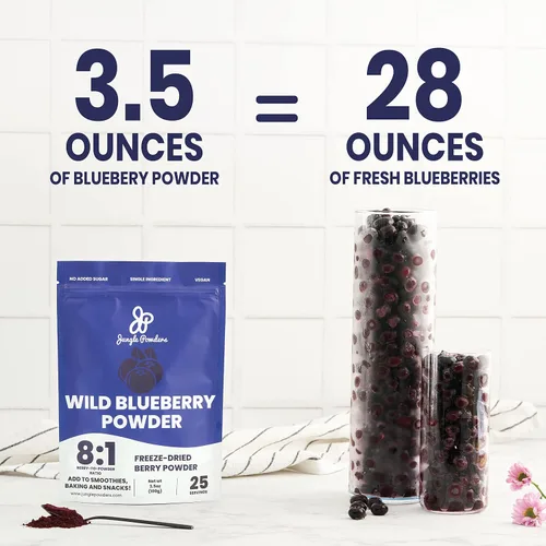 Vista 3 de Jungle Powders Paquete de polvo de fruta de cereza silvestre y arándano agrio, 100% natural, sin OMG, extracto vegano para hornear, saborizar