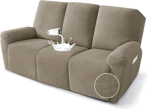Vista 23 de MAXIJIN Fundas impermeables para sillas reclinables pequeñas de 3 piezas, fundas reclinables que se mantienen en su lugar, fundas reclinables Lazy